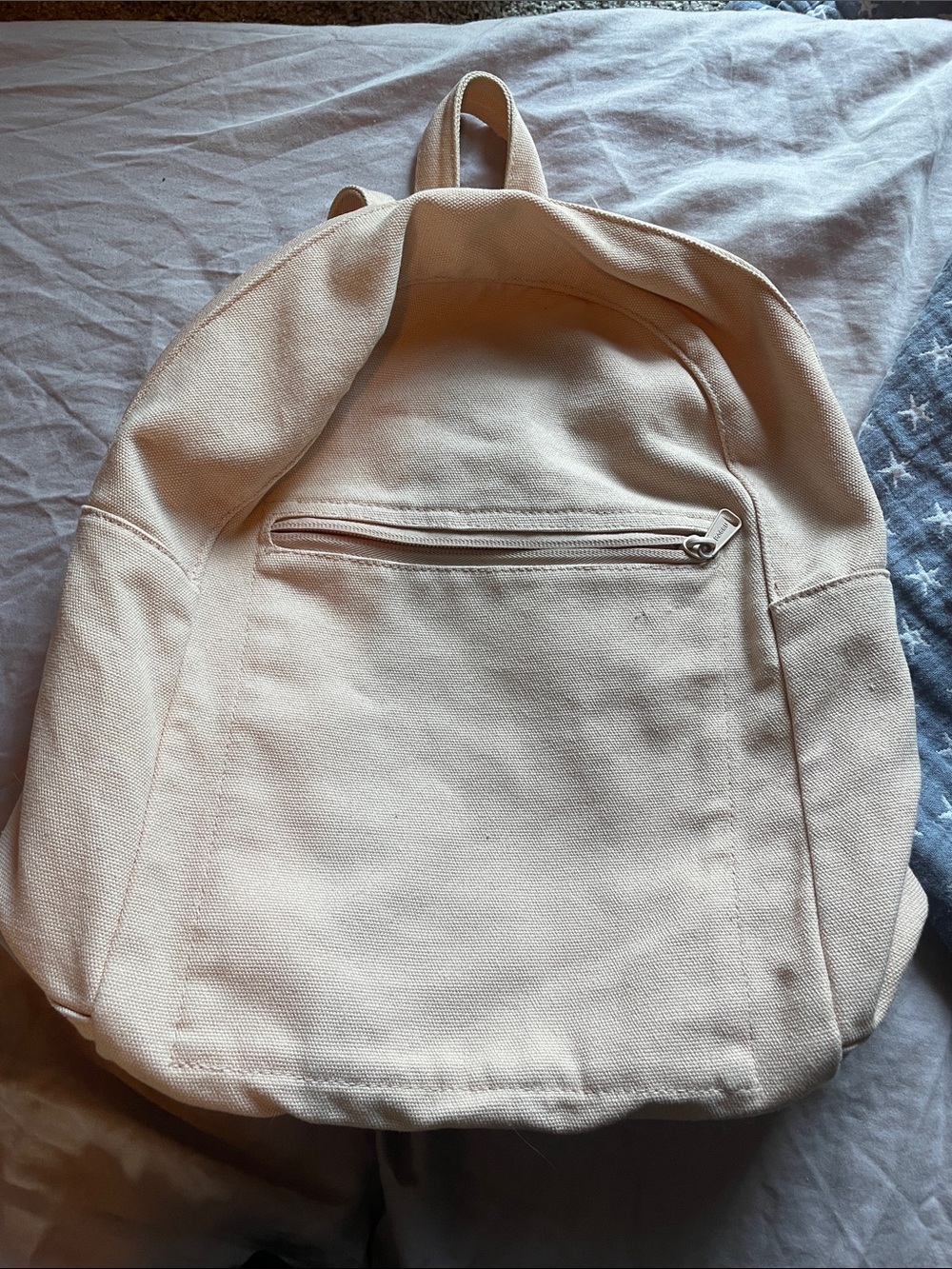 BAGGU canvas backpack in pink beige